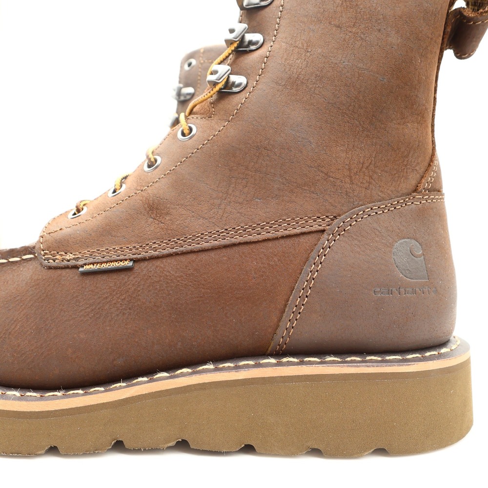 Carhartt Mens Modern Waterproof 8 Inch Wedge Work Boots Brown Leather 10.5 M NIB - Picture 5 of 16